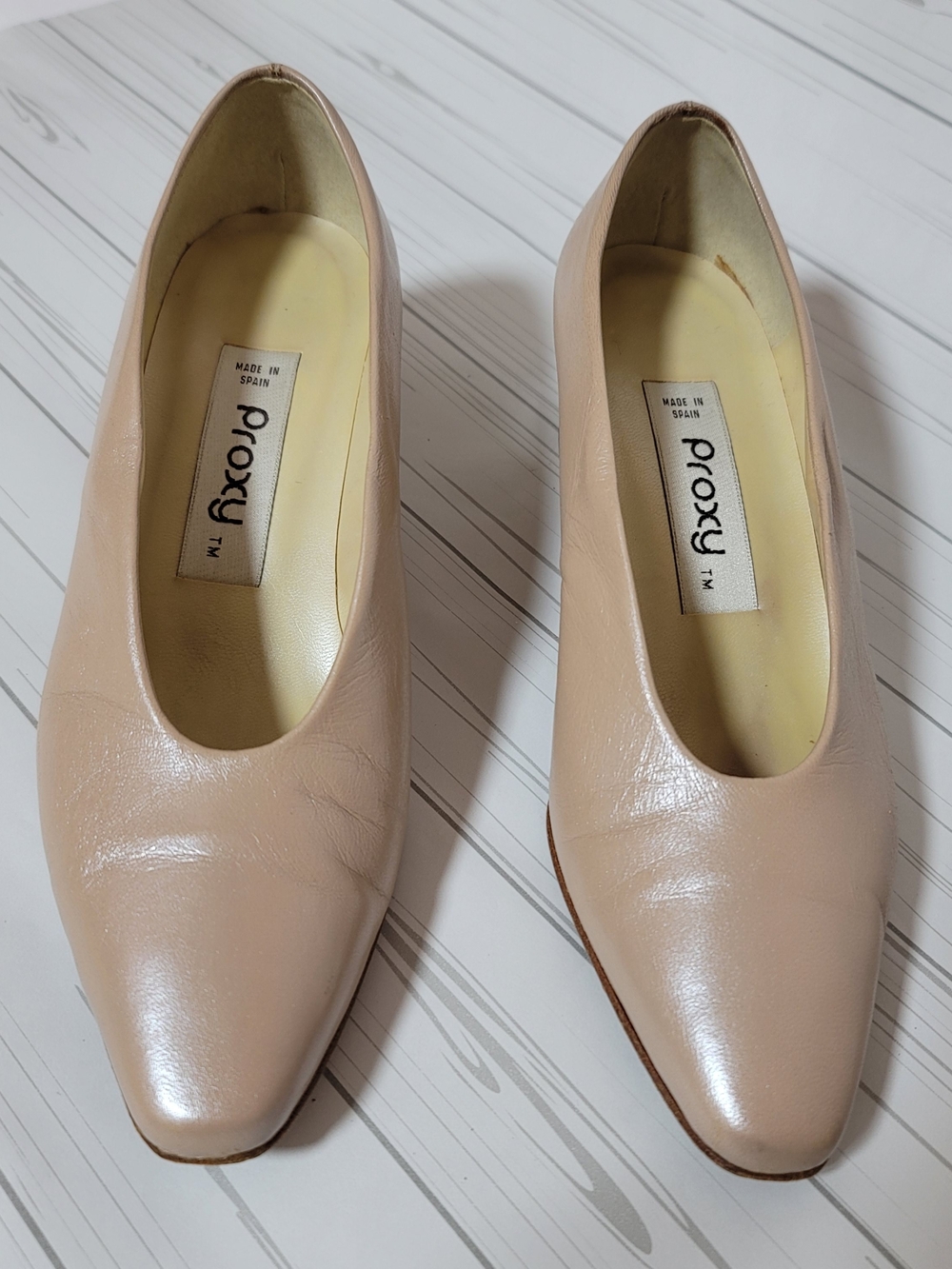 Proxy Nude Leather Women’s Pumps - Classic Neutral Heels Size 6.5